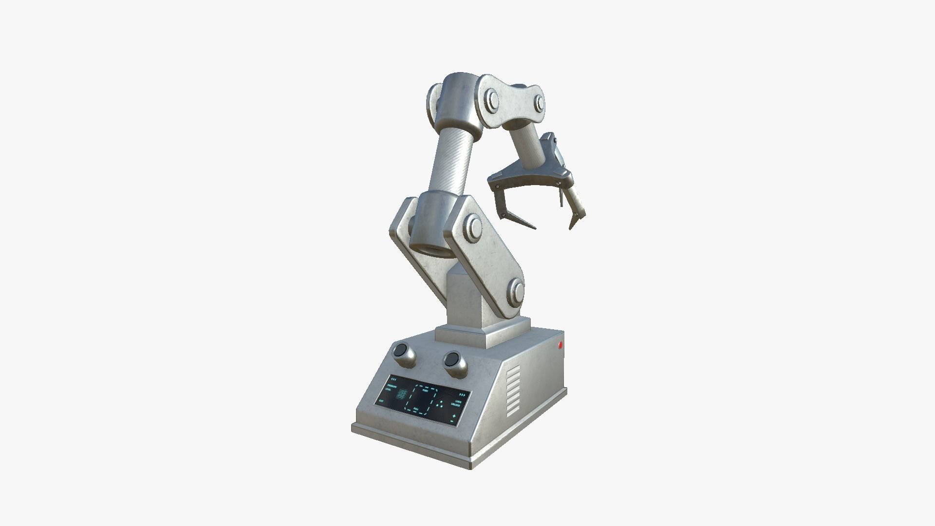 Robotic Hand A02 Bright Steel - Machinery Industrial Design Low-poly 3D model_1