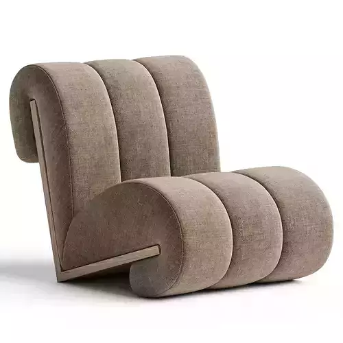 Meridian Furniture Swoon Faux Sheepskin Accent Chair 3d model