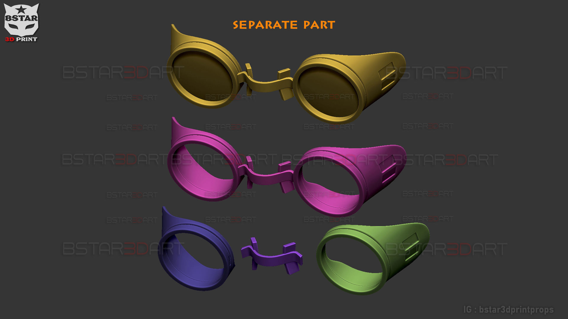 Nanami Glassess - Jujutsu Kaisen Cosplay 3D print model_14