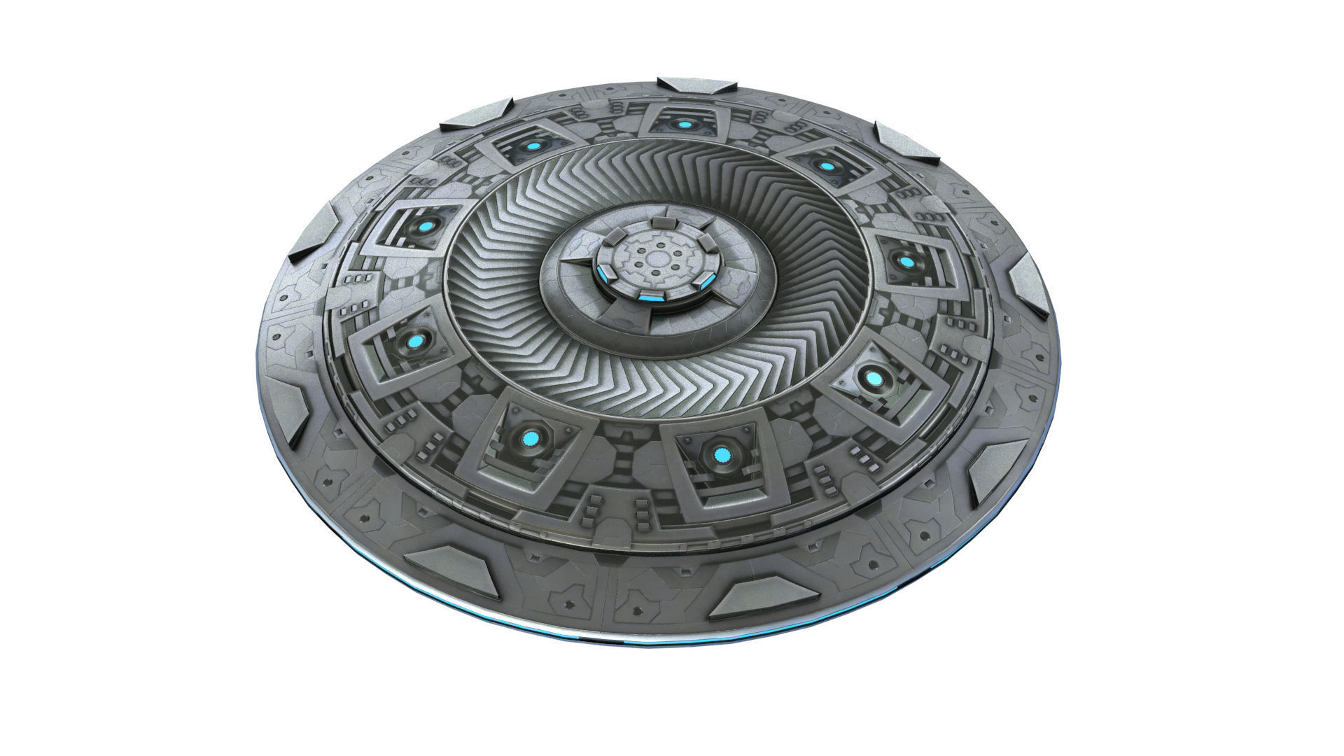 UFO Alien Spaceship Low-poly 3D model_8