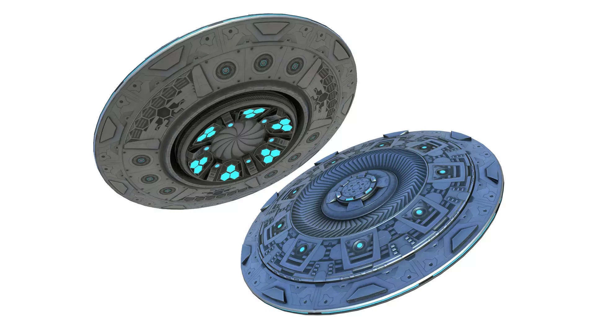UFO Alien Spaceship Low-poly 3D model_0