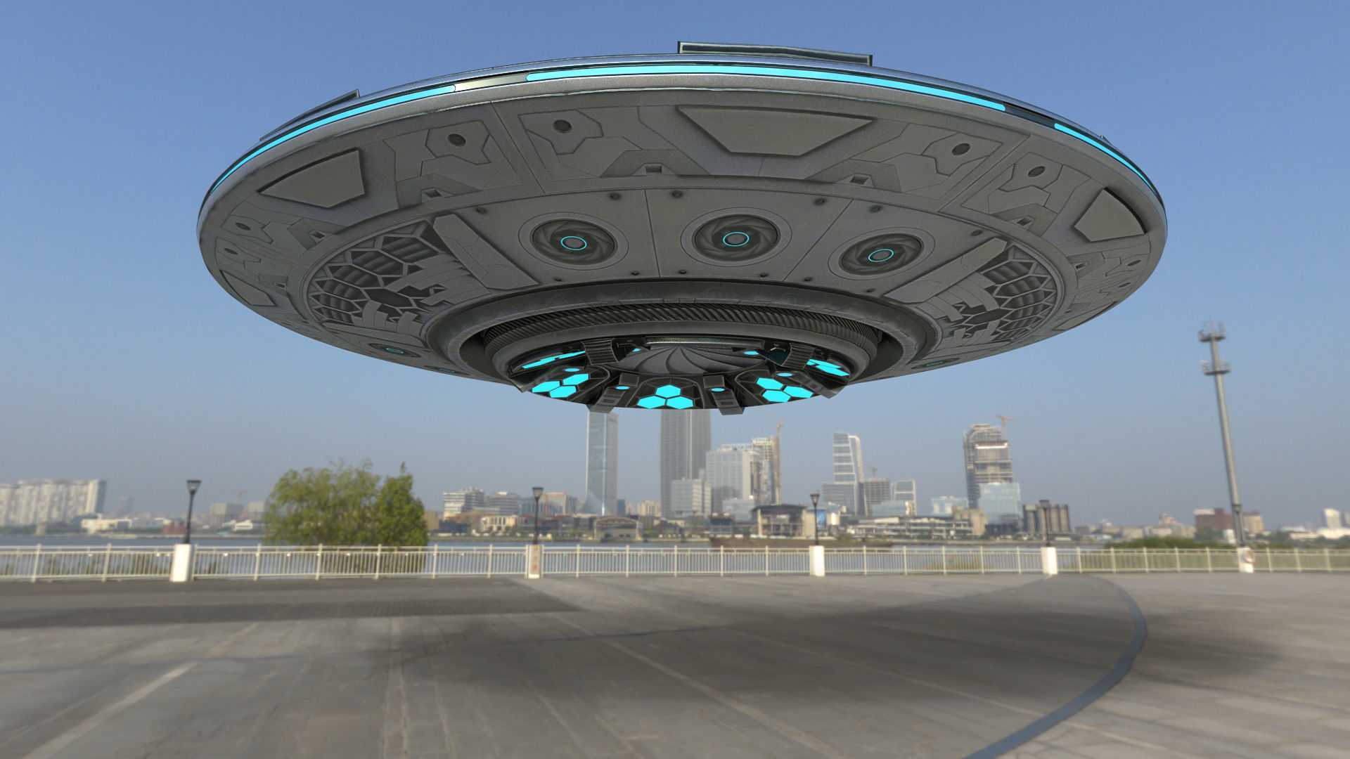 UFO Alien Spaceship Low-poly 3D model_2