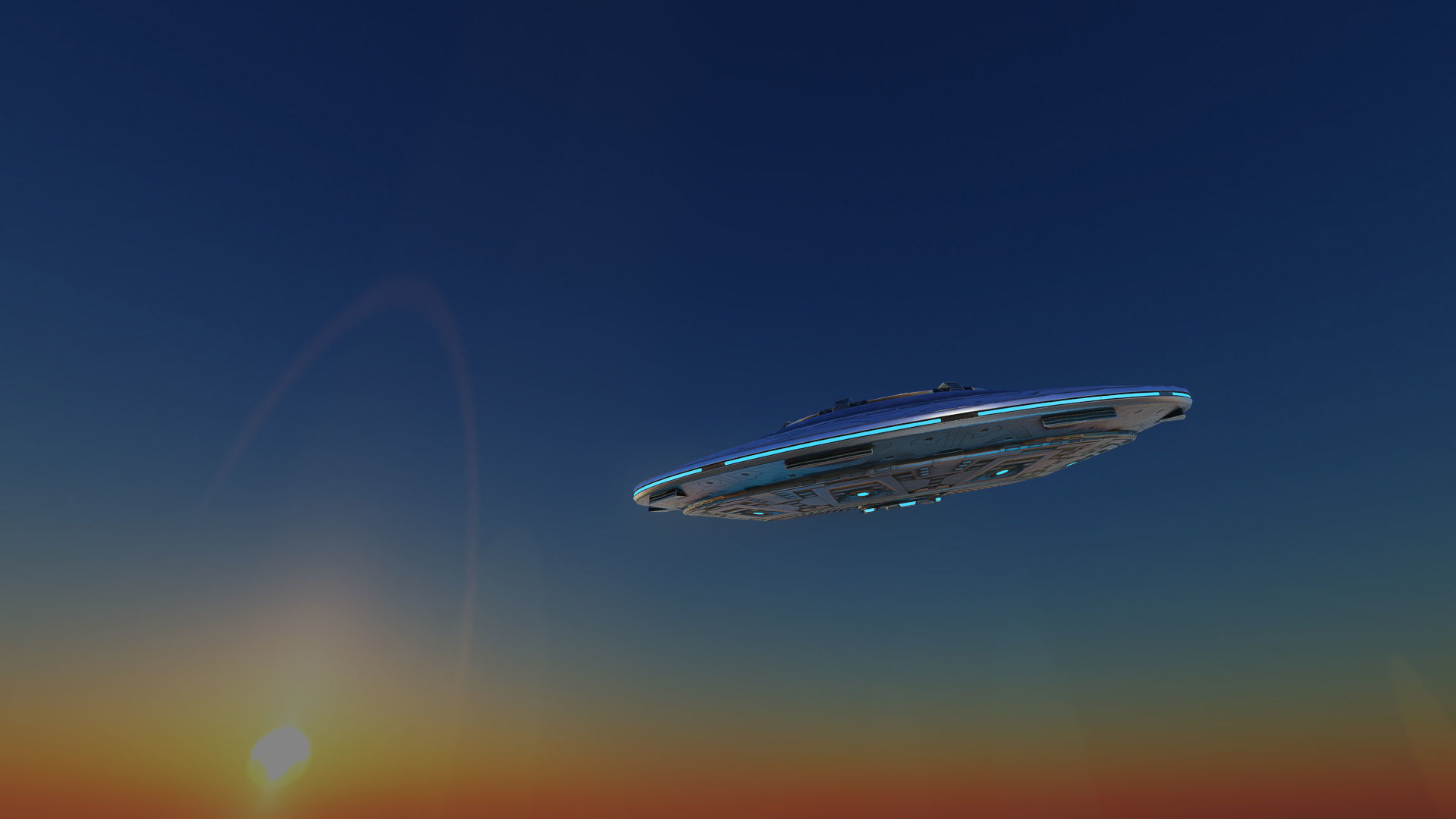 UFO Alien Spaceship Low-poly 3D model_5