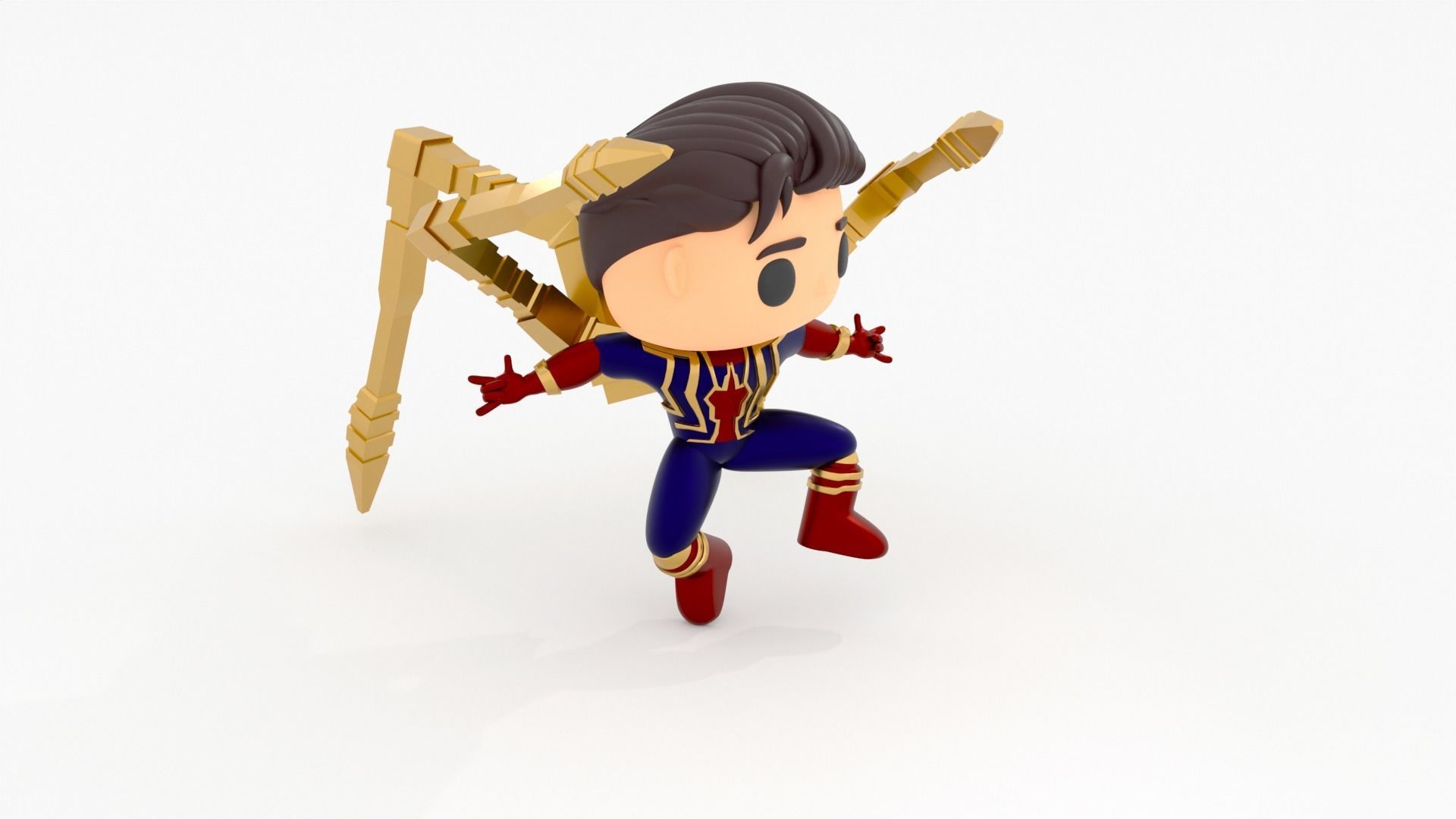spider man   Iron spider suit funko pop 3D model_2