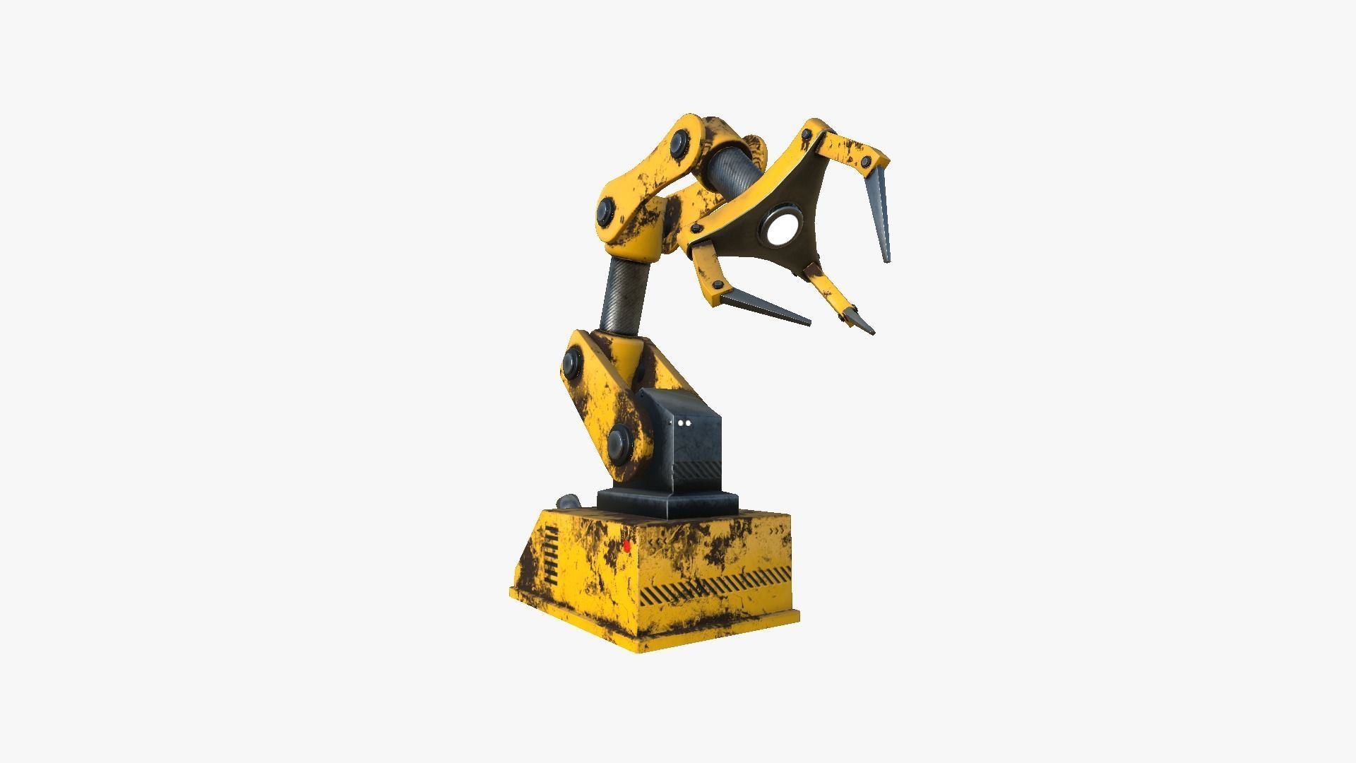 Robotic Hand A03 Yellow - Machinery Industrial Design Low-poly 3D model_2