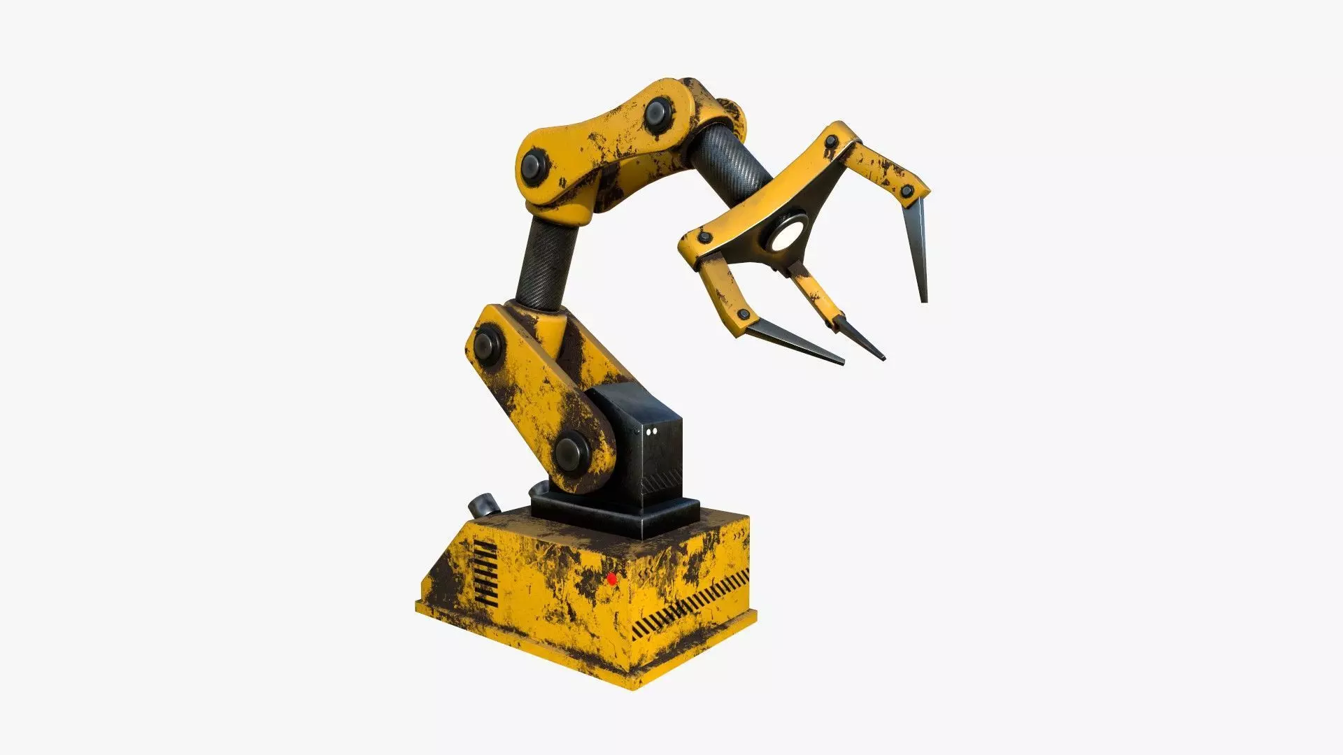 Robotic Hand A03 Yellow - Machinery Industrial Design Low-poly 3D model_0