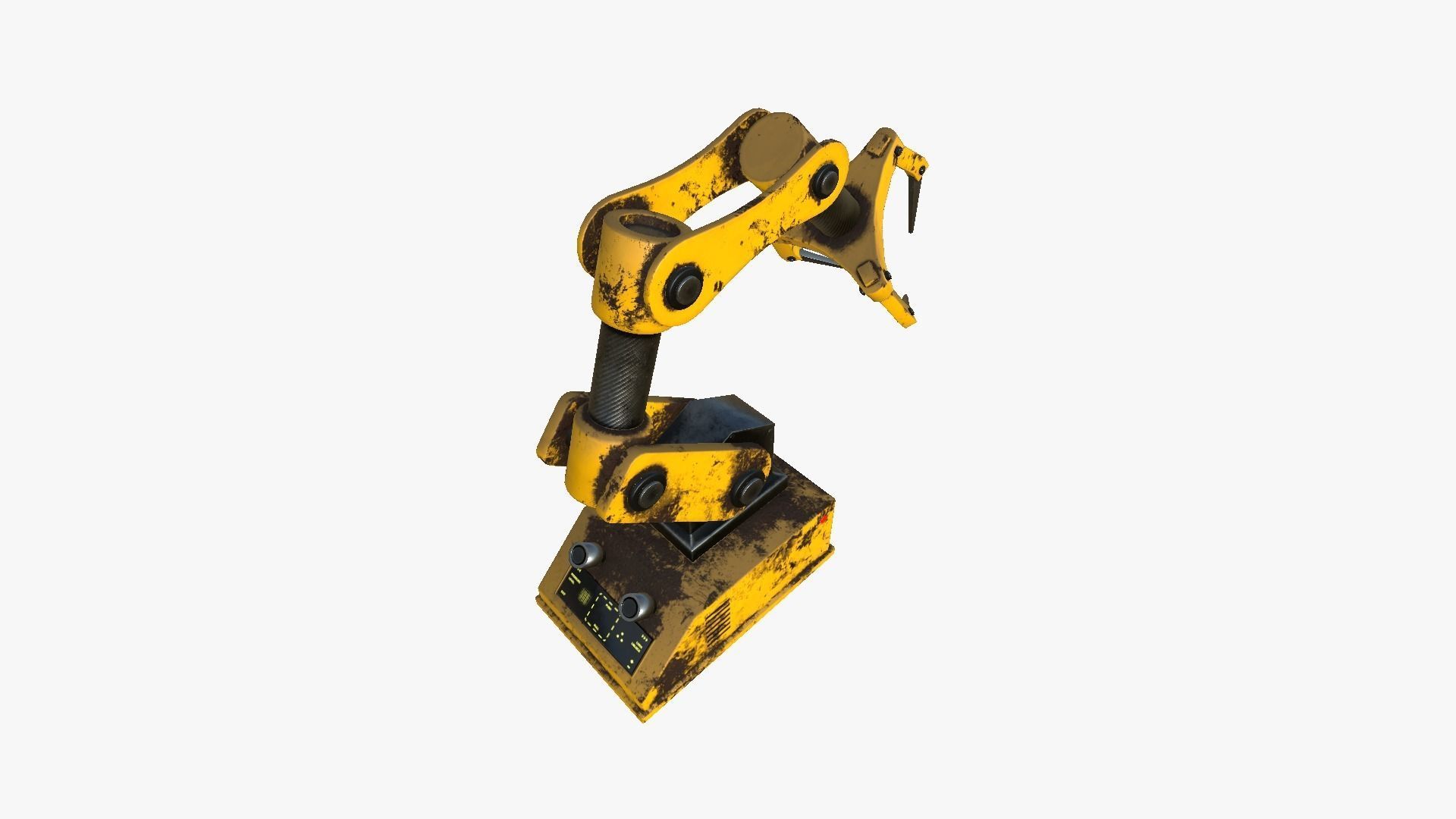 Robotic Hand A03 Yellow - Machinery Industrial Design Low-poly 3D model_3