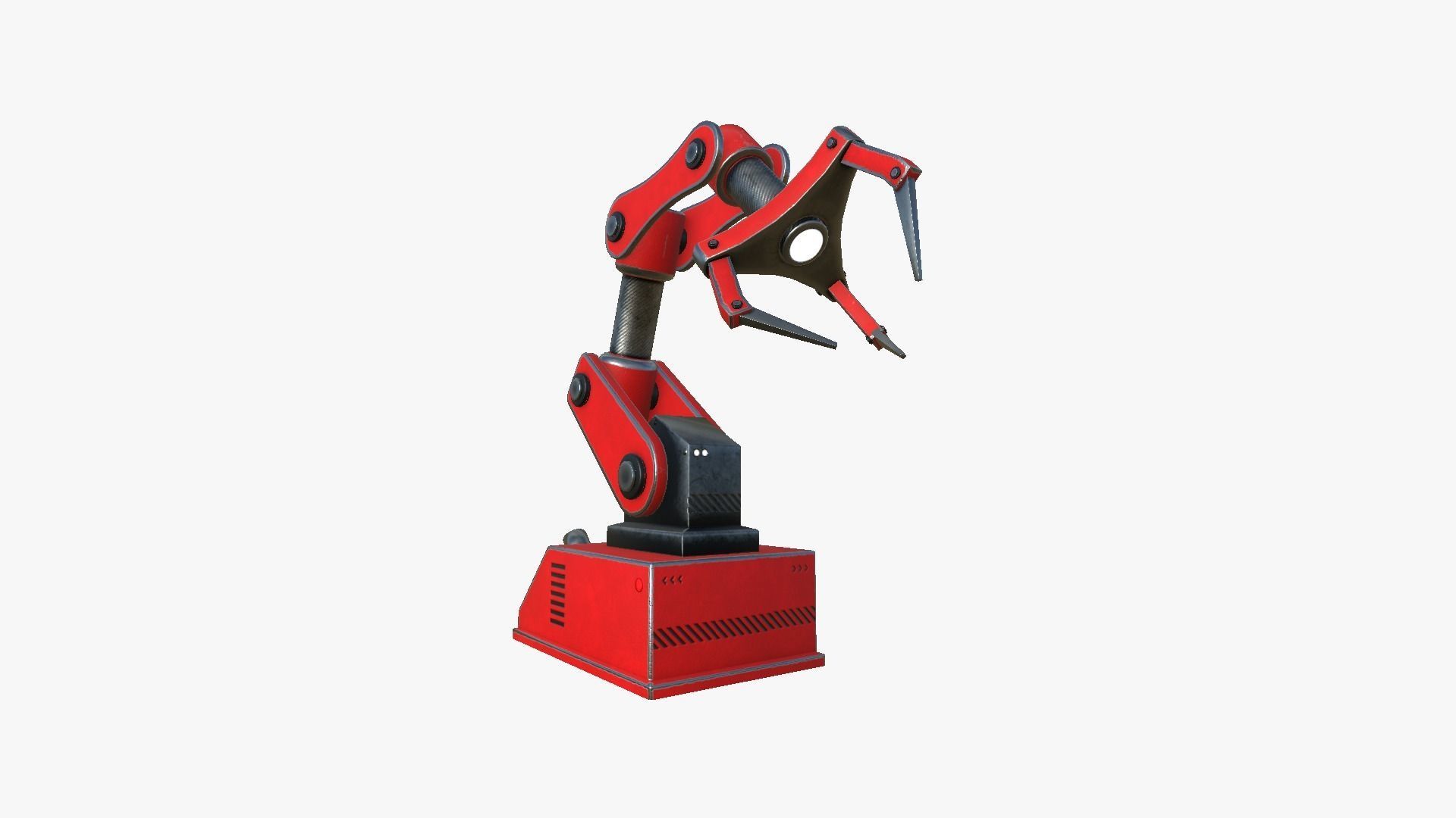 Robotic Hand A04 Red - Machinery Industrial Design Low-poly 3D model_2