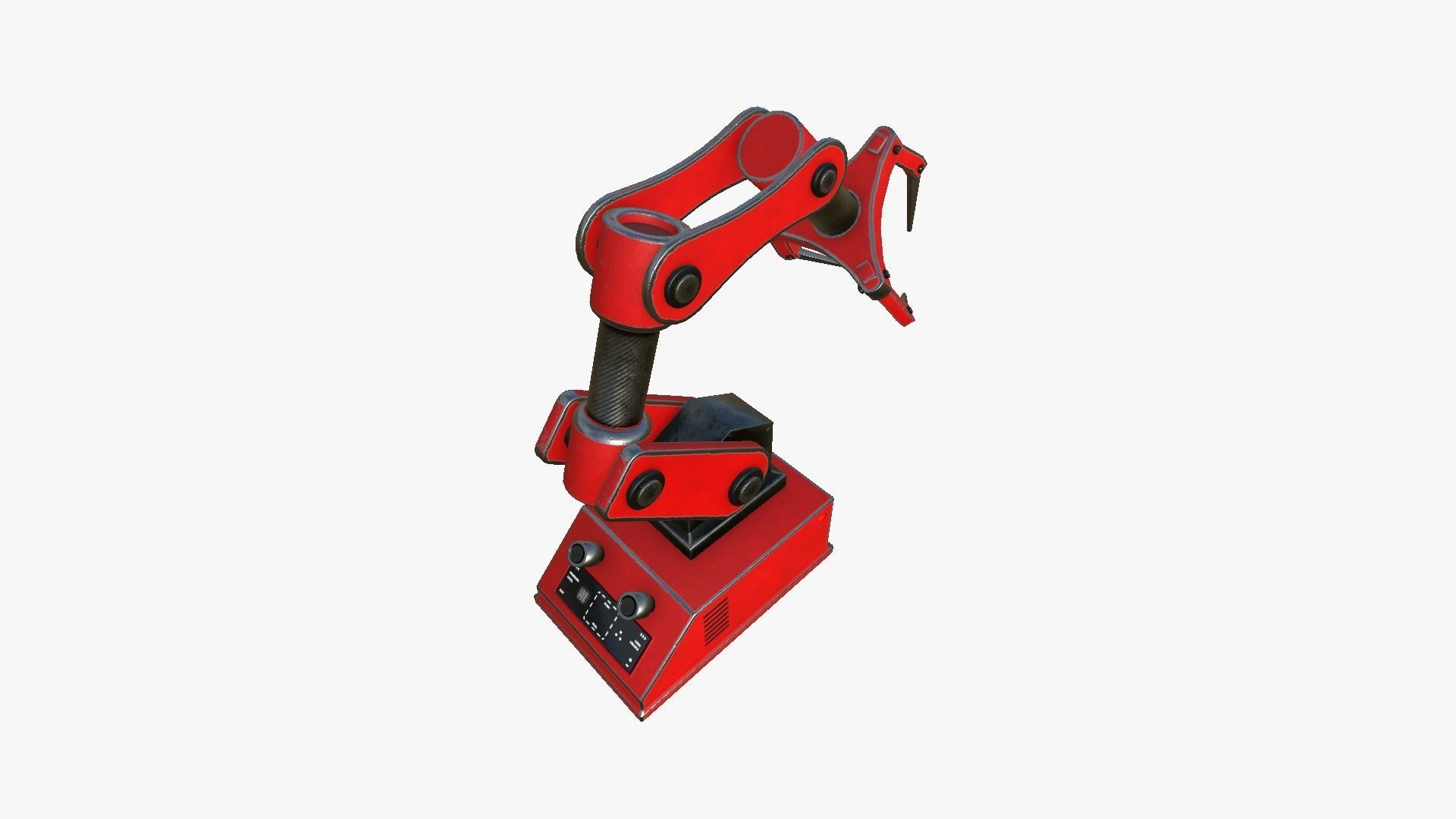Robotic Hand A04 Red - Machinery Industrial Design Low-poly 3D model_3