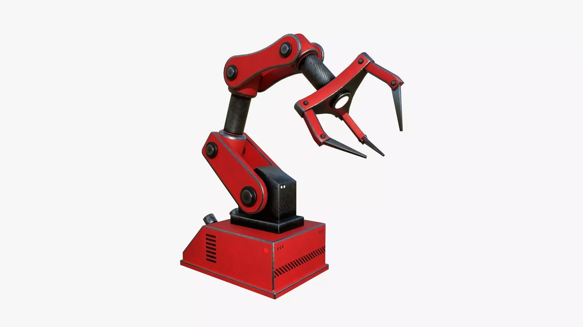 Robotic Hand A04 Red - Machinery Industrial Design Low-poly 3D model_0