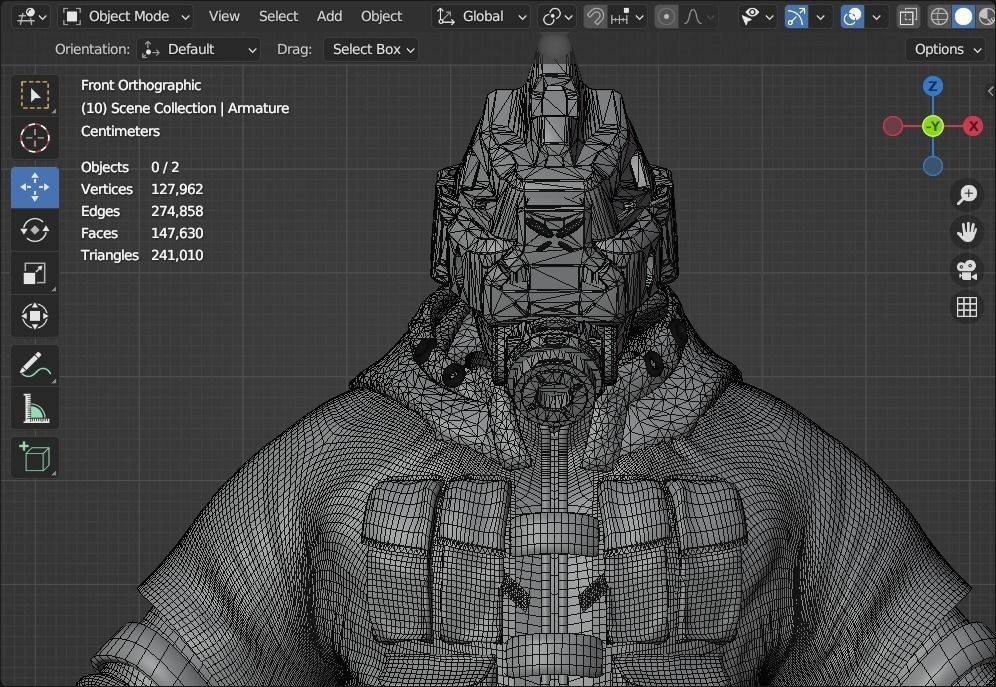 Scifi Character - Cyberpunk Enforcer Low-poly 3D model_9
