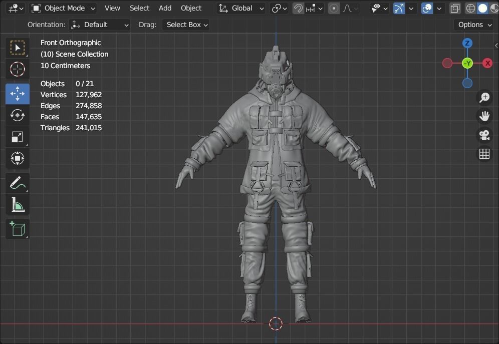 Scifi Character - Cyberpunk Enforcer Low-poly 3D model_7