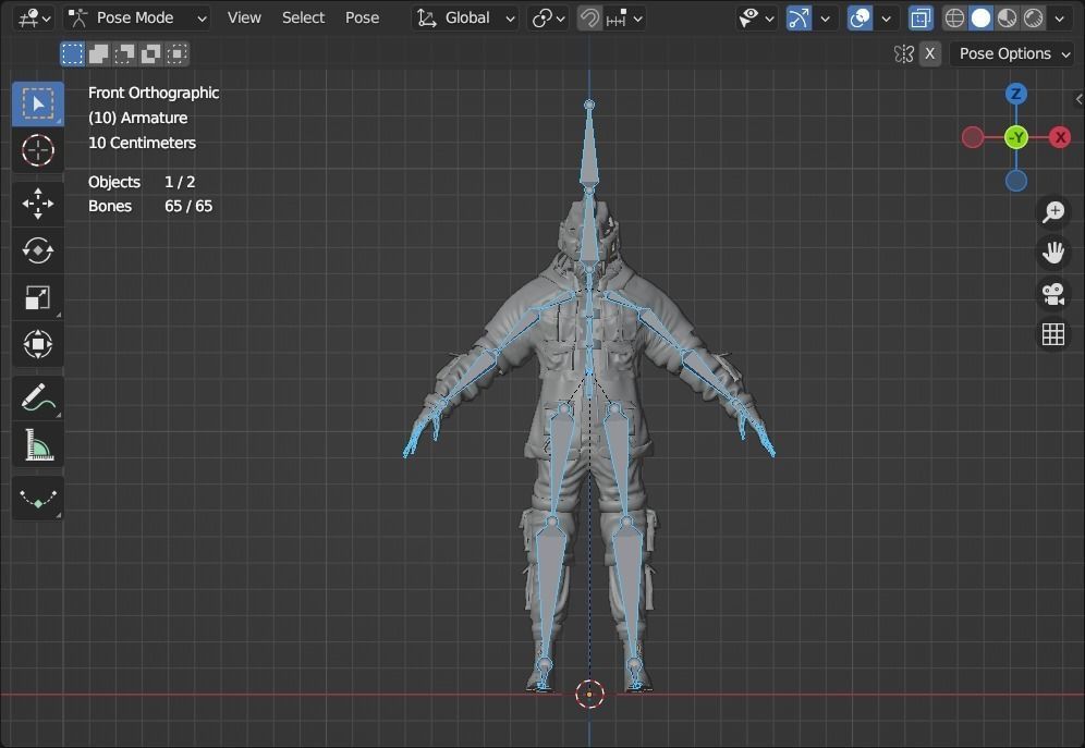 Scifi Character - Cyberpunk Enforcer Low-poly 3D model_8