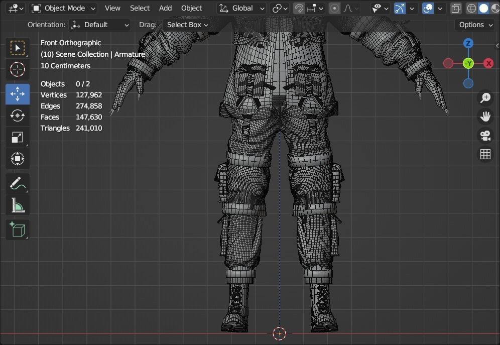 Scifi Character - Cyberpunk Enforcer Low-poly 3D model_10