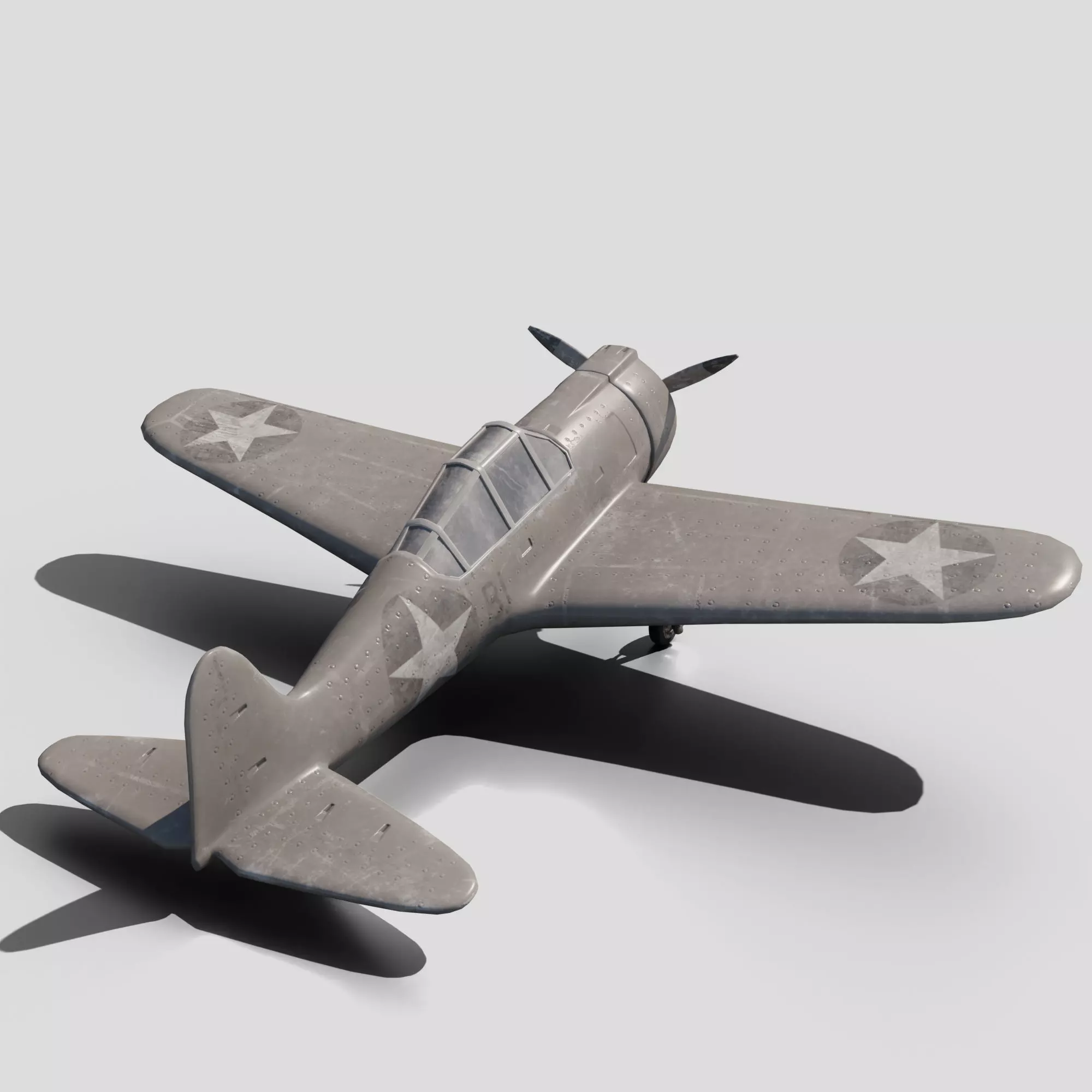 battle of midway plane-retro plane ww2 3d model 3D model_0
