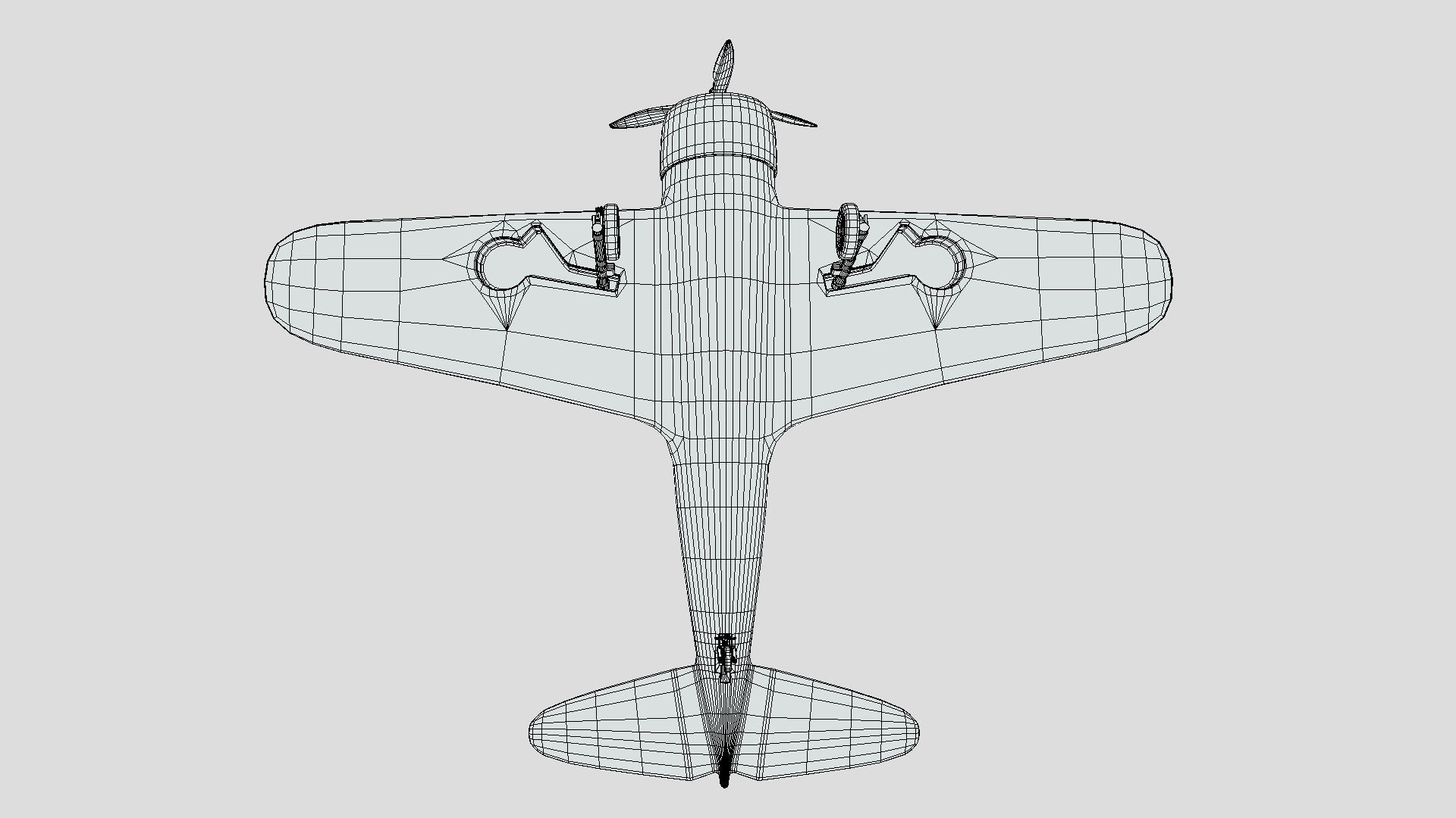 battle of midway plane-retro plane ww2 3d model 3D model_12