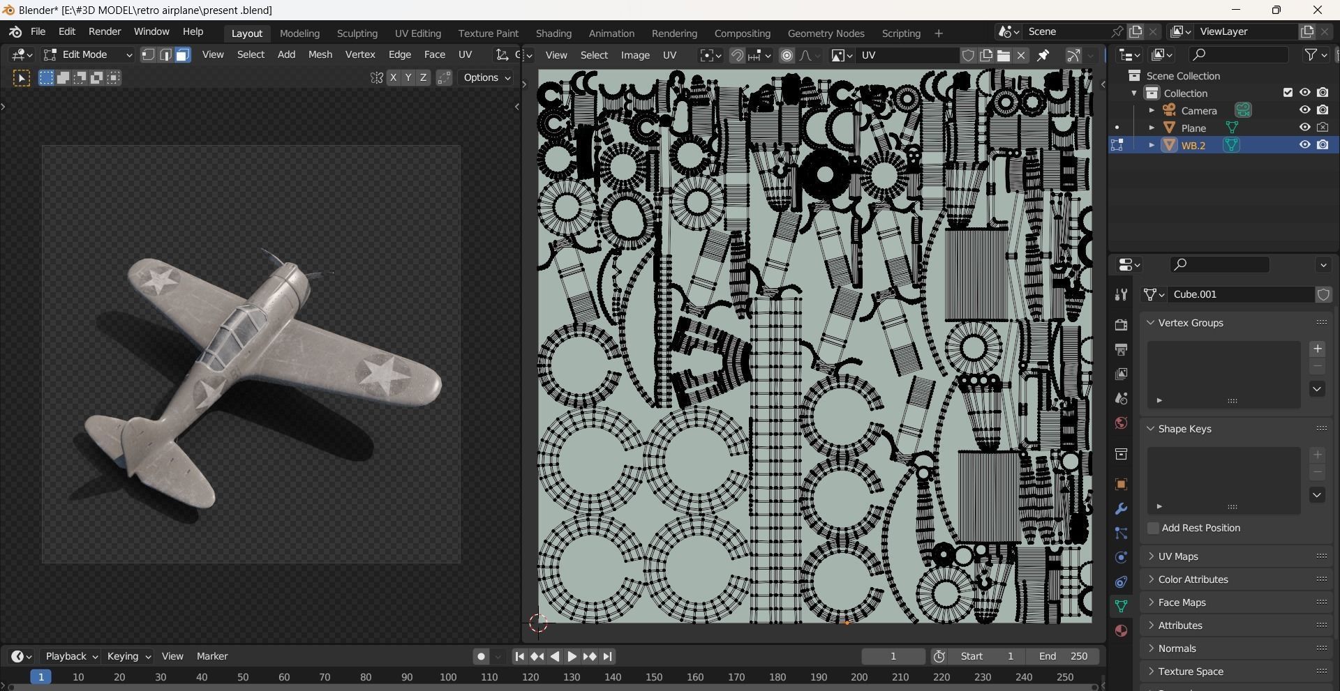 battle of midway plane-retro plane ww2 3d model 3D model_13