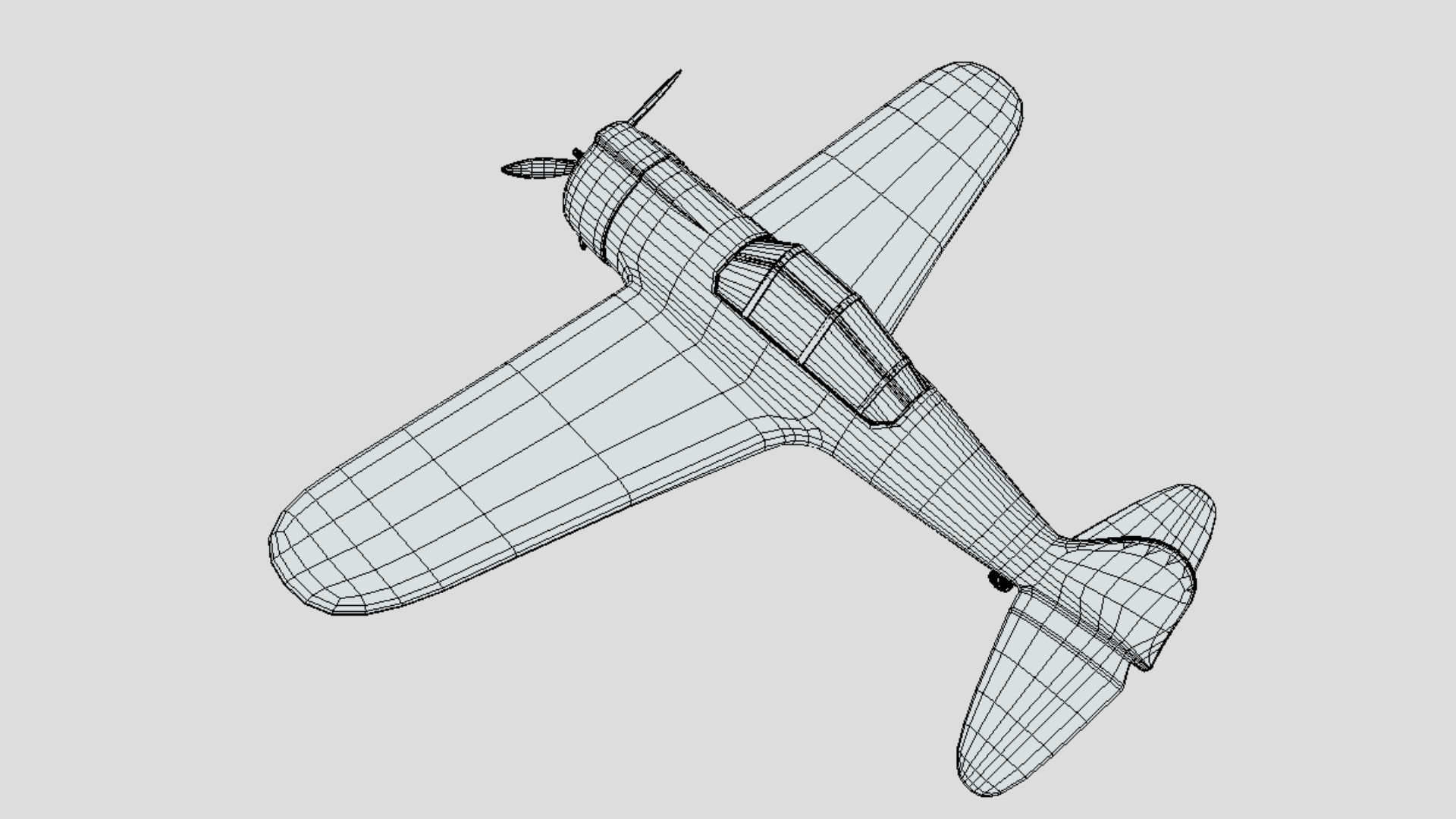 battle of midway plane-retro plane ww2 3d model 3D model_11