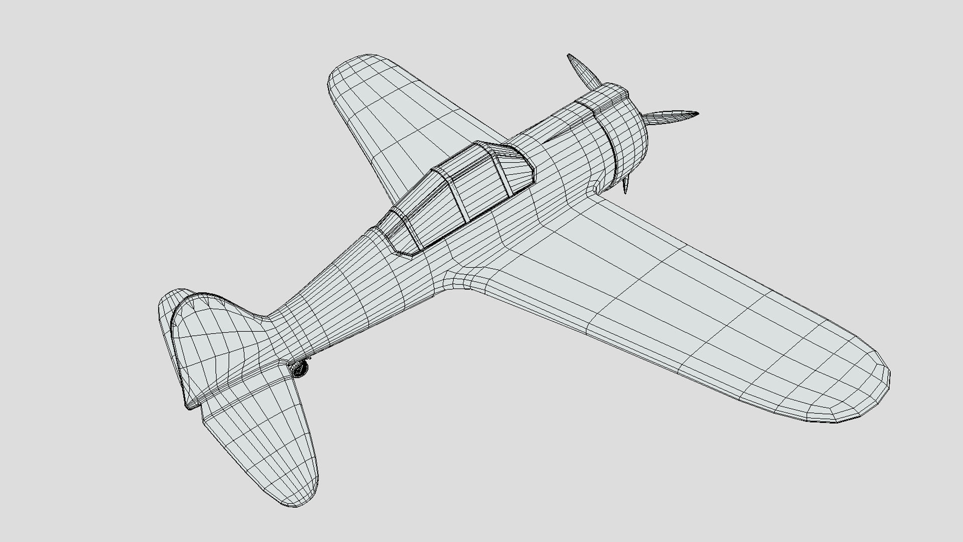 battle of midway plane-retro plane ww2 3d model 3D model_7