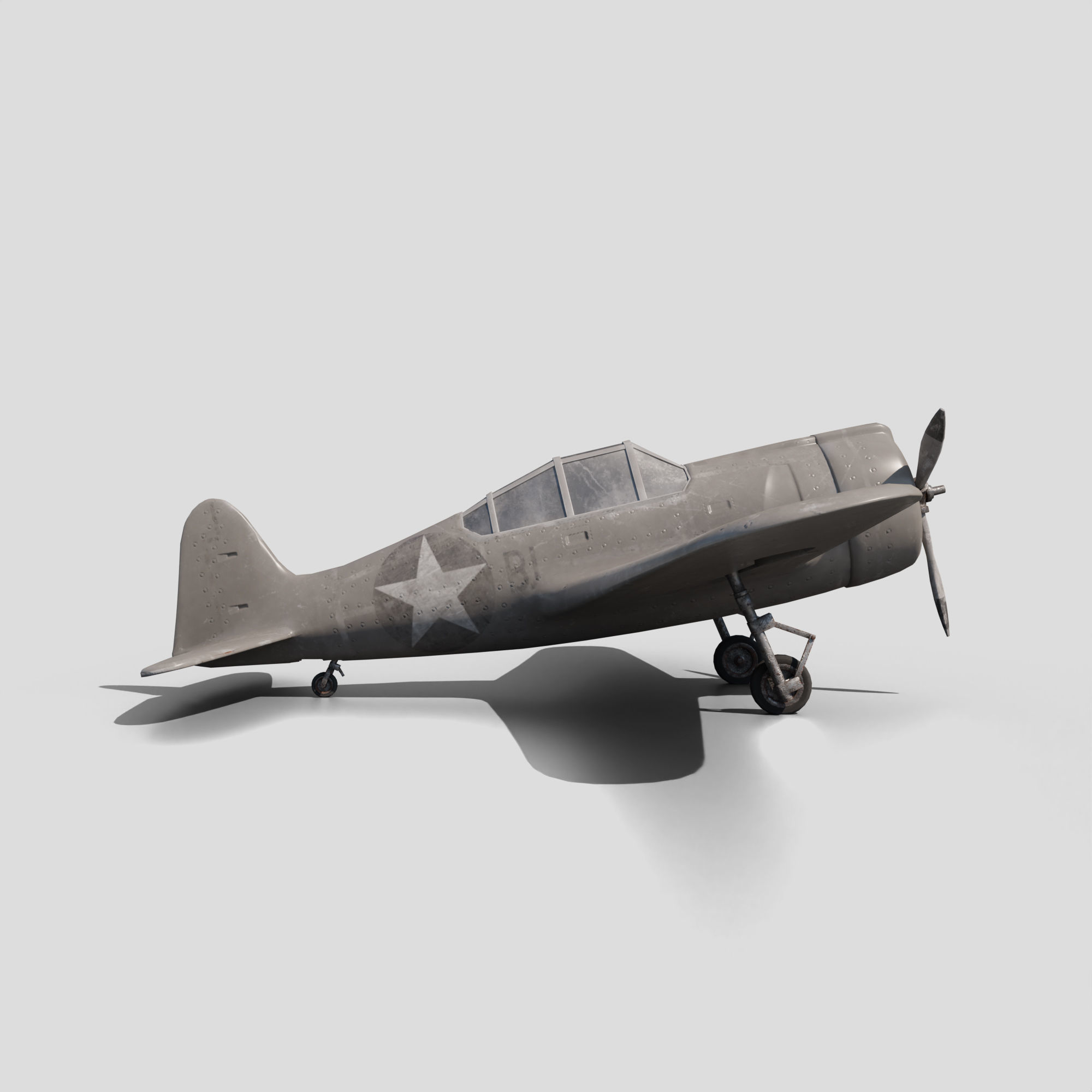 battle of midway plane-retro plane ww2 3d model 3D model_3