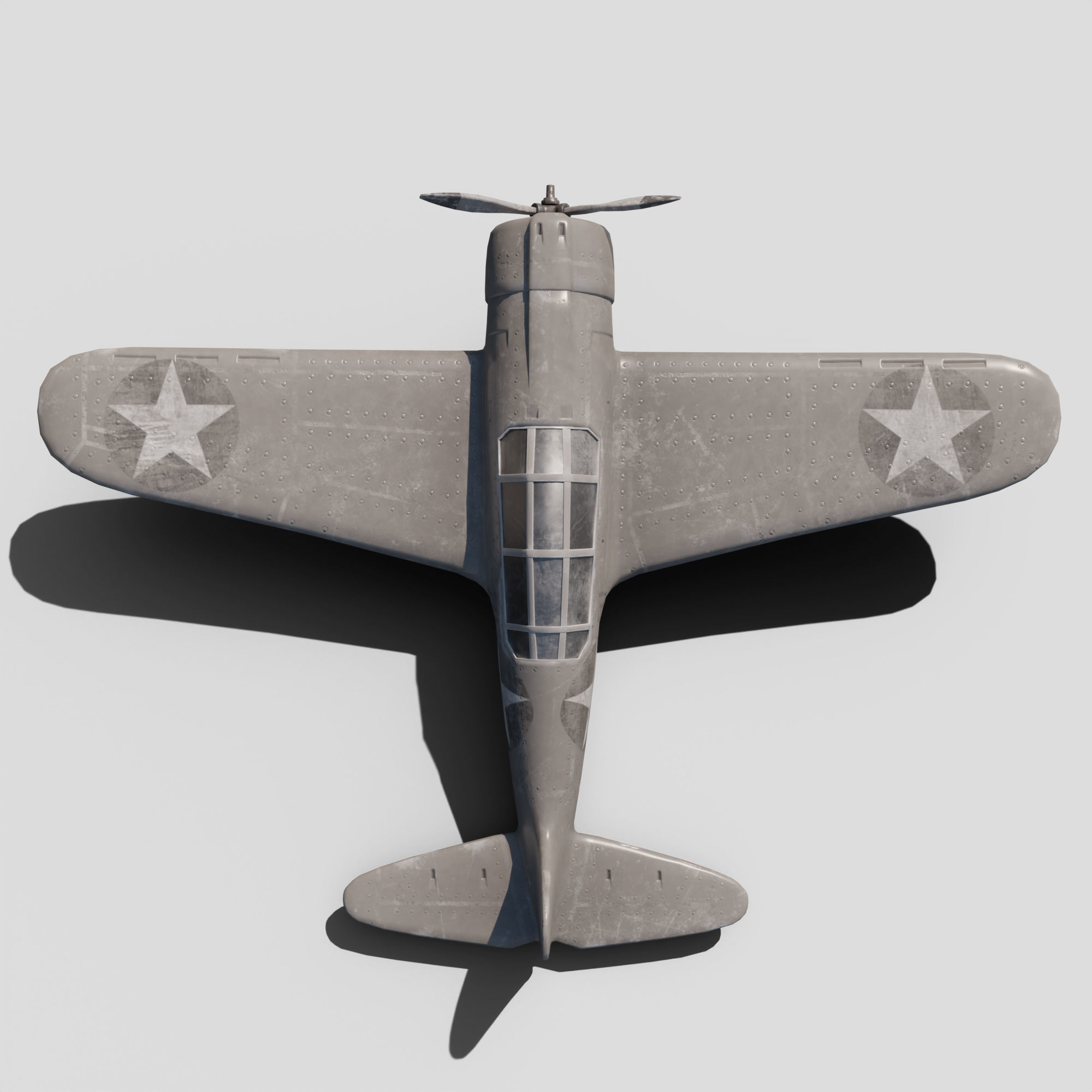 battle of midway plane-retro plane ww2 3d model 3D model_1