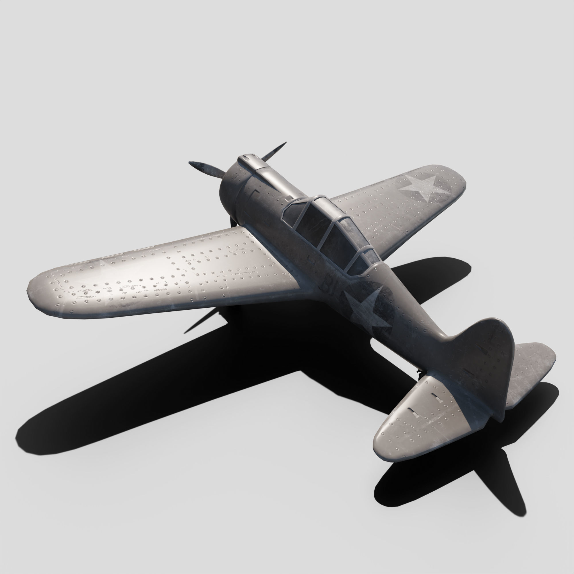 battle of midway plane-retro plane ww2 3d model 3D model_5
