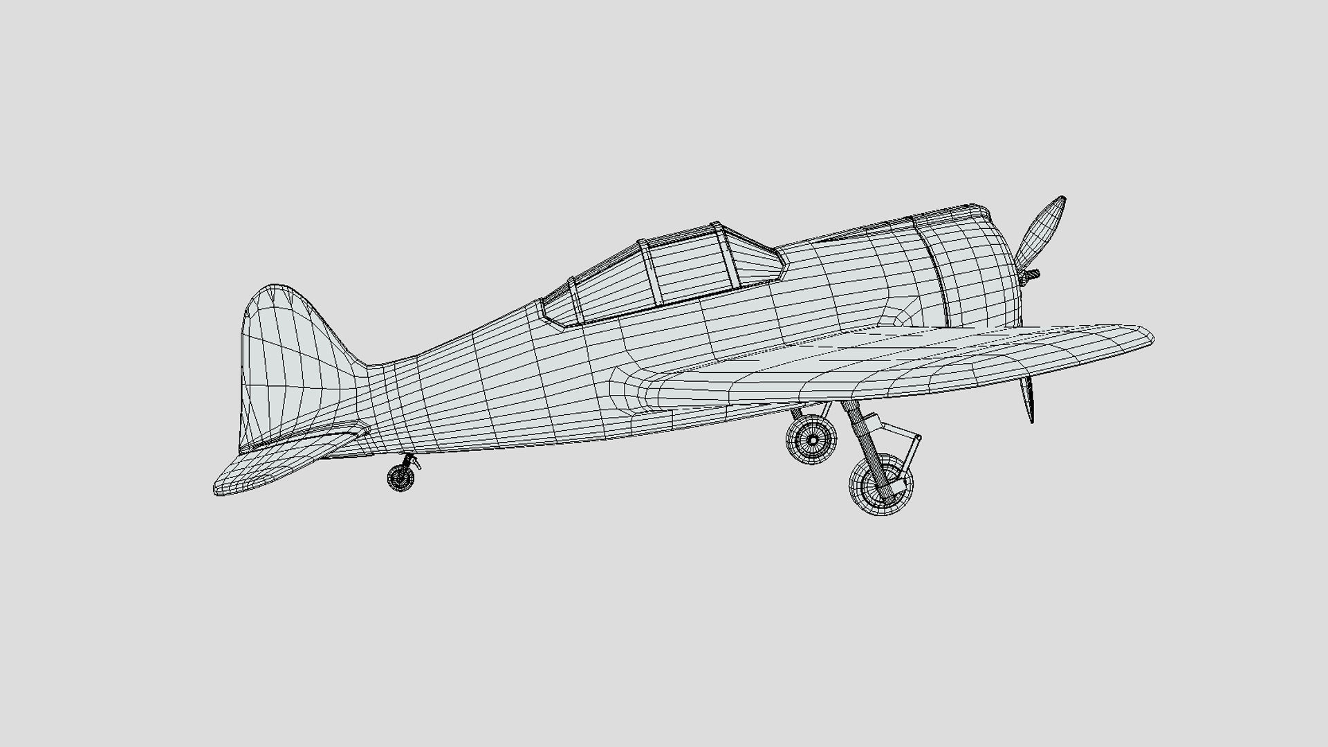 battle of midway plane-retro plane ww2 3d model 3D model_10