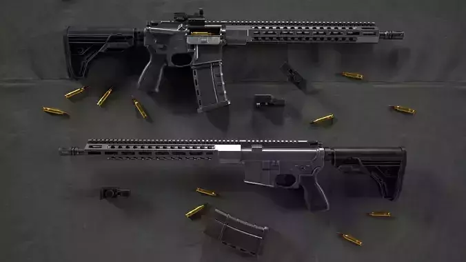 FN 15 TAC3 Tactical Rifle Low-poly 3D model