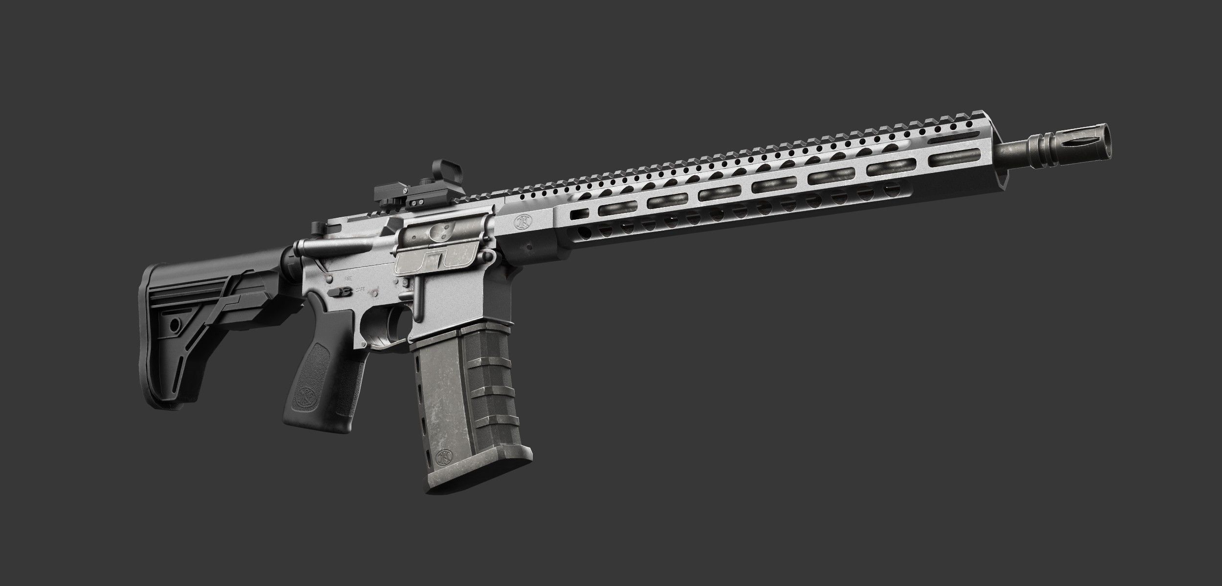 FN 15 TAC3 Tactical Rifle Low-poly 3D model_5