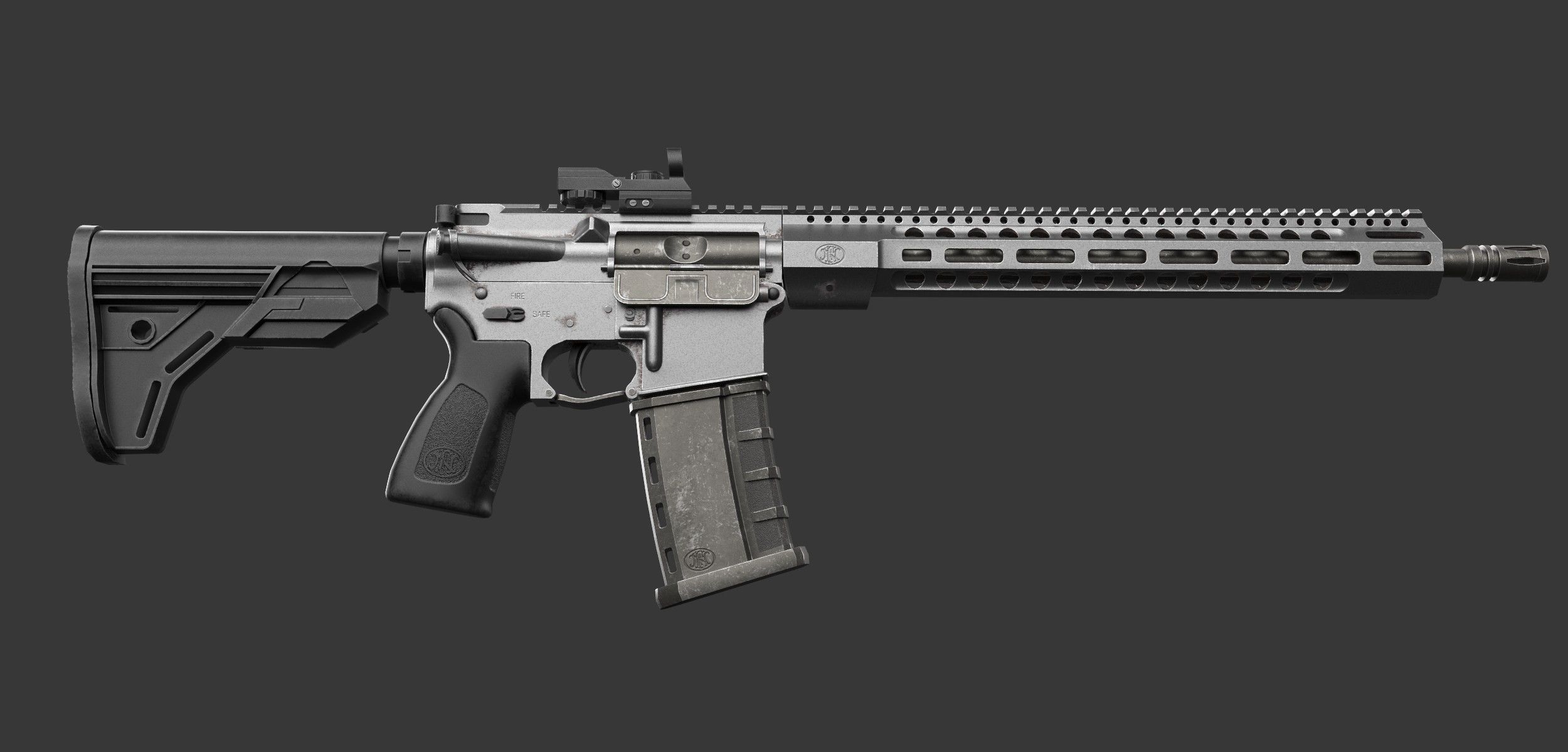 FN 15 TAC3 Tactical Rifle Low-poly 3D model_4