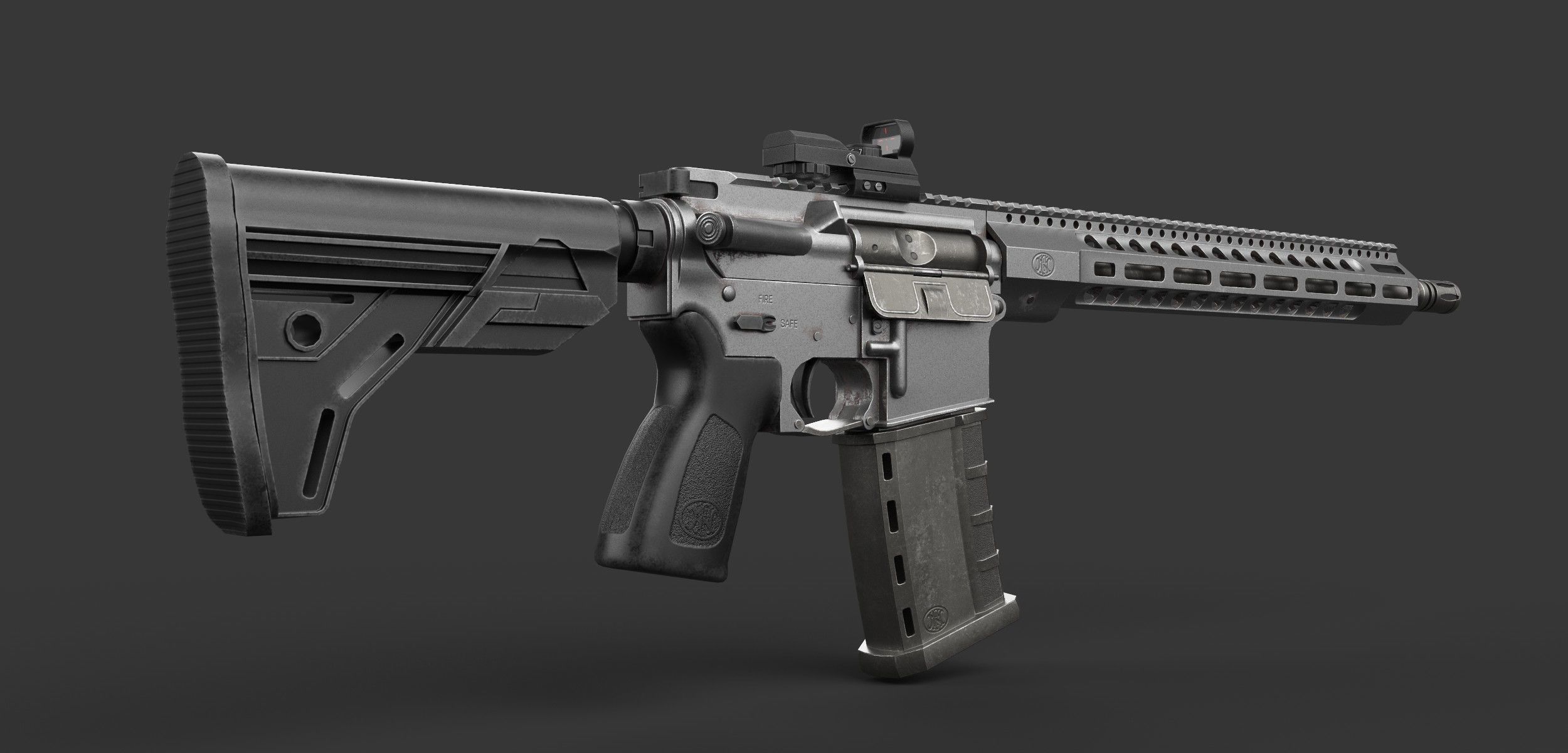 FN 15 TAC3 Tactical Rifle Low-poly 3D model_3