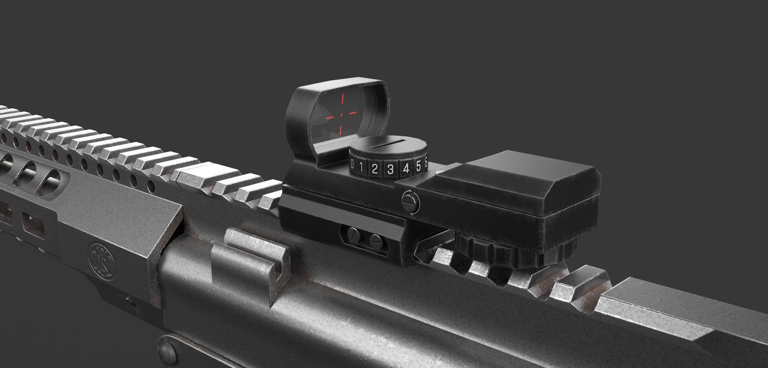 FN 15 TAC3 Tactical Rifle Low-poly 3D model_8