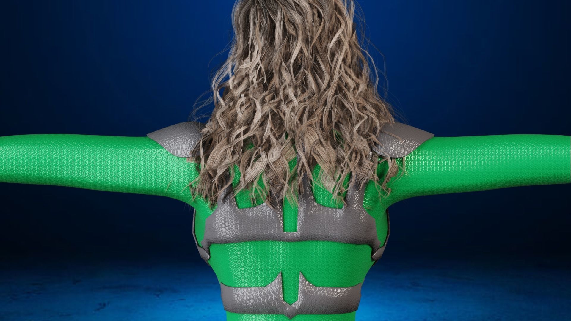 Sci-fi  Female - Rigged Low-poly 3D model_16