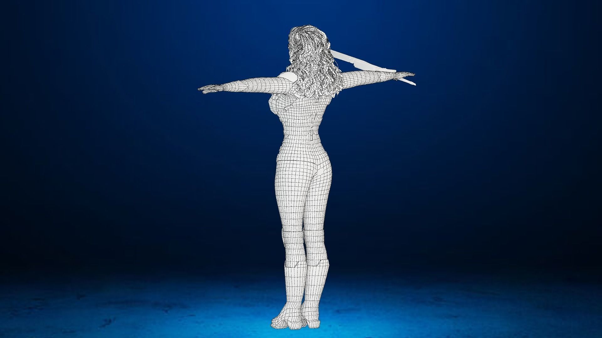 Sci-fi  Female - Rigged Low-poly 3D model_13