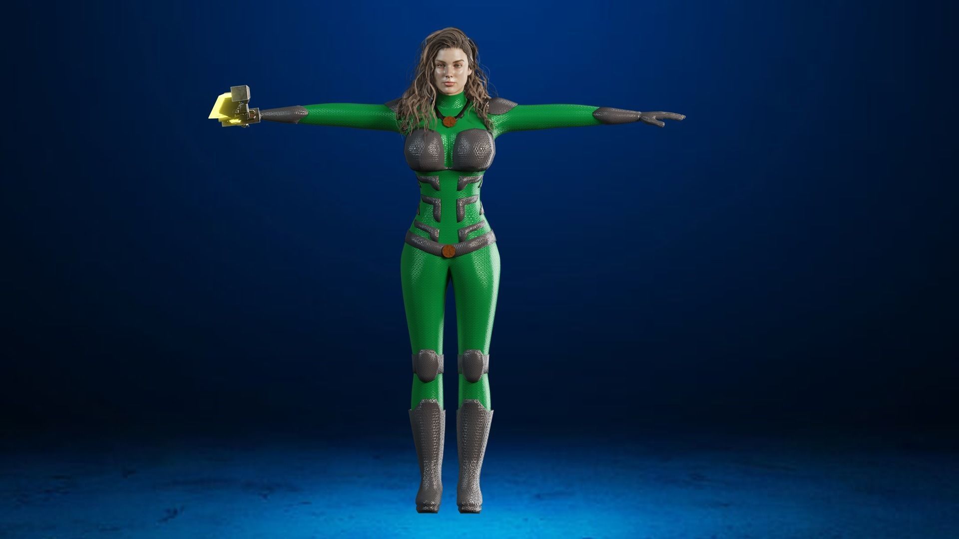 Sci-fi  Female - Rigged Low-poly 3D model_6