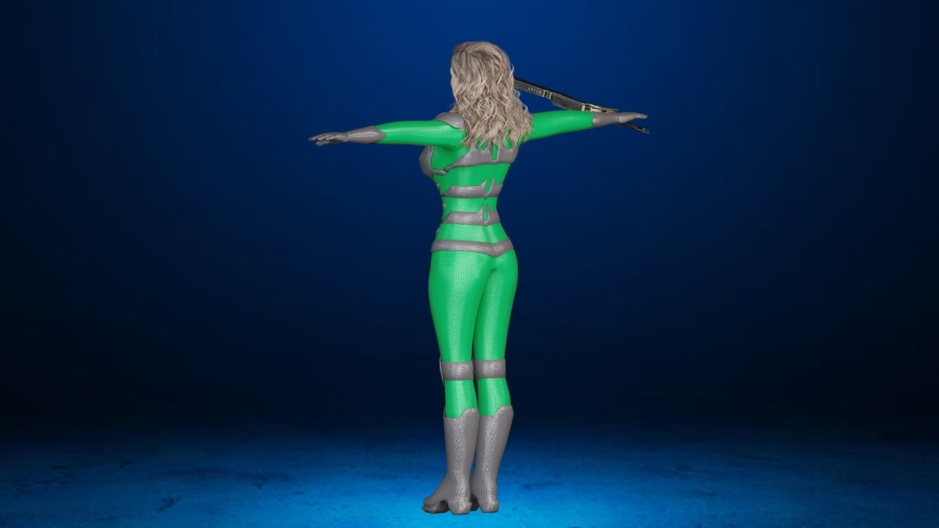 Sci-fi  Female - Rigged Low-poly 3D model_12