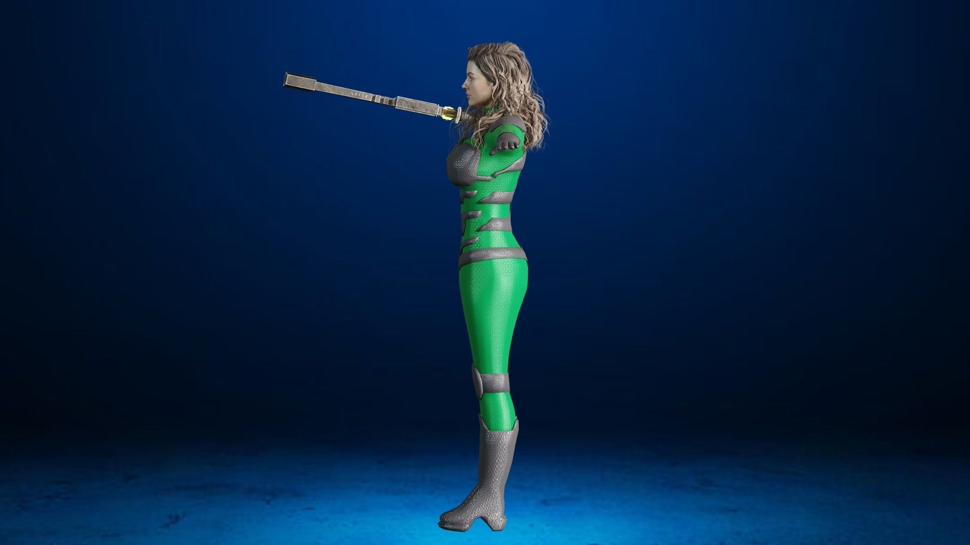 Sci-fi  Female - Rigged Low-poly 3D model_10