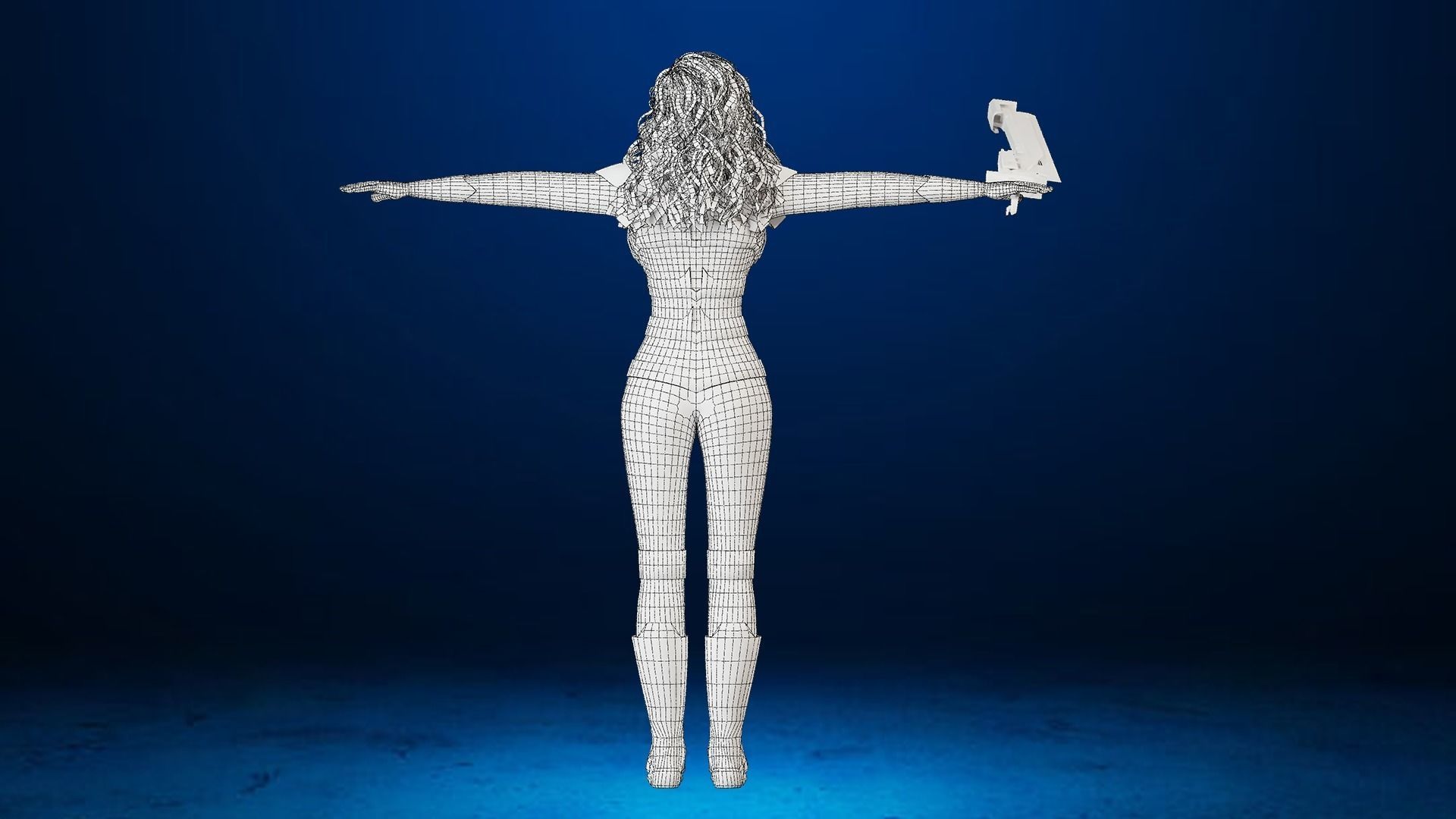 Sci-fi  Female - Rigged Low-poly 3D model_15