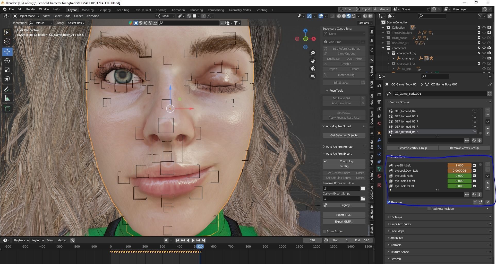 Sci-fi  Female - Rigged Low-poly 3D model_24