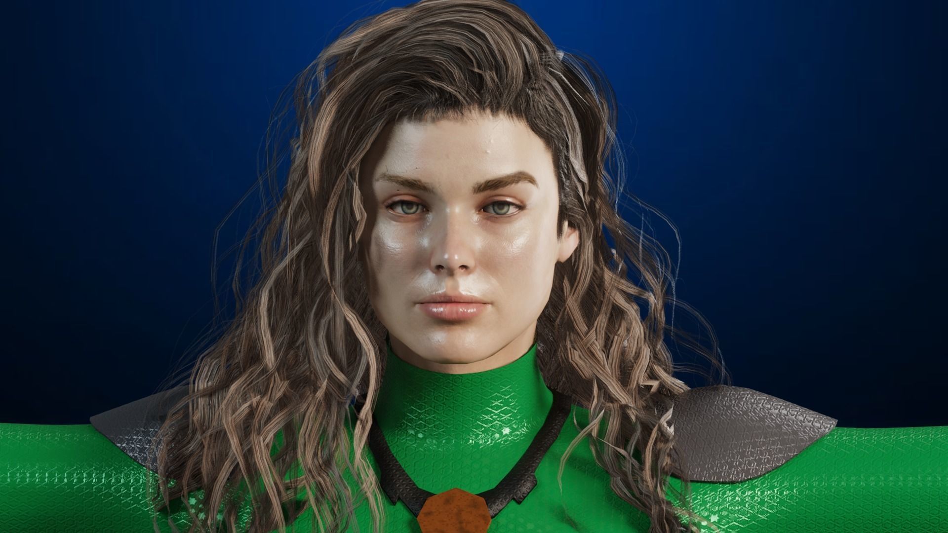 Sci-fi  Female - Rigged Low-poly 3D model_17