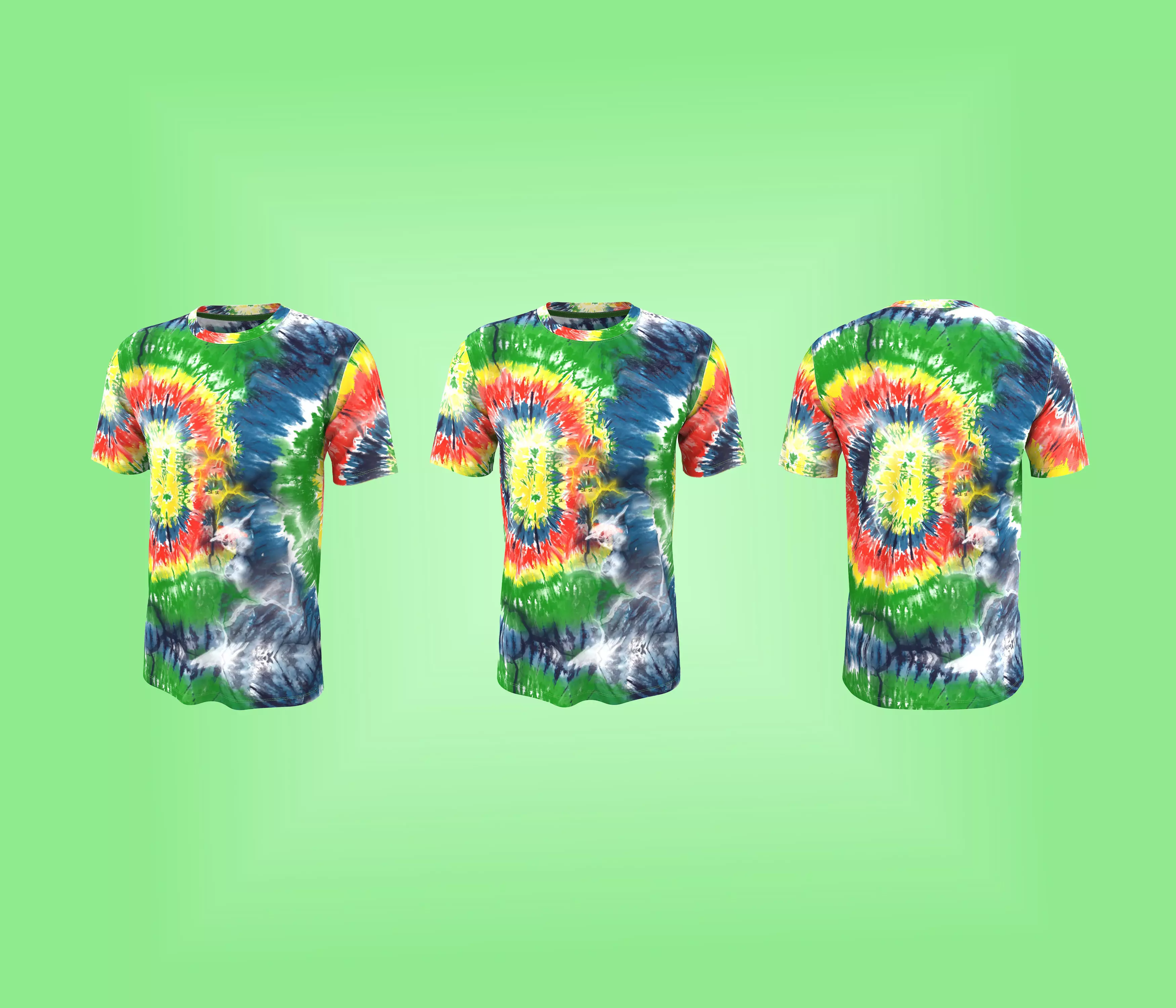 Men Tie-Dye Apparel 3D Tee Low-poly 3D model