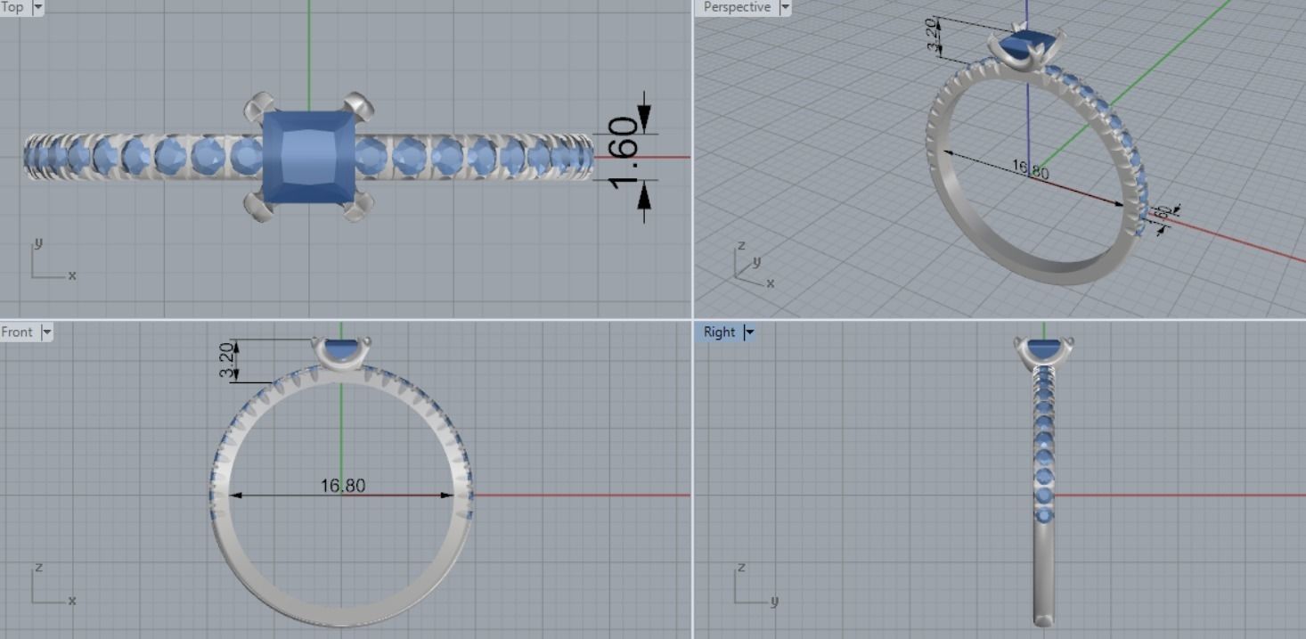 Engagement rings 3D print model_4