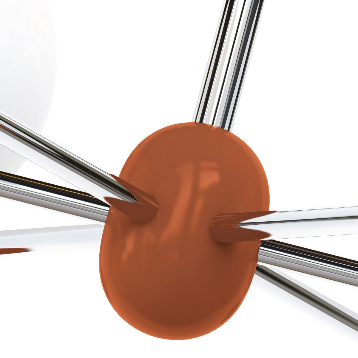 Modern Metal Globe Chandelier with White Glass 3D model_4