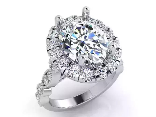 Oval diamond ring 3648 3D print model