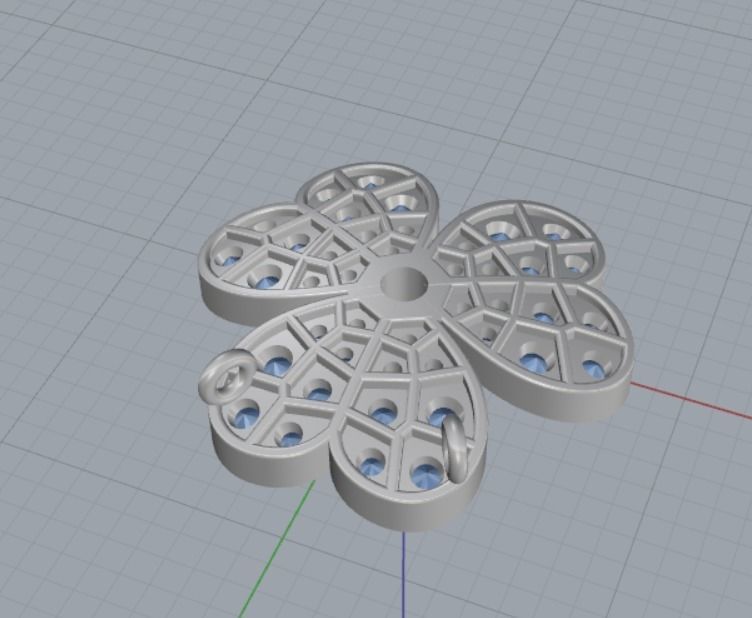 Clover Lucky pendant 3D print model_8