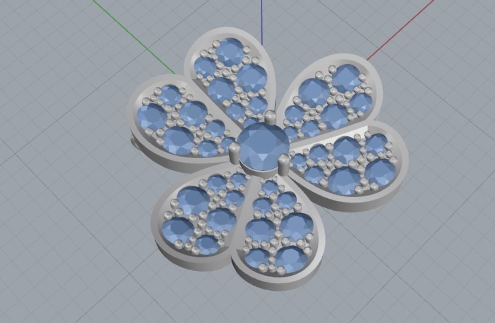 Clover Lucky pendant 3D print model_4