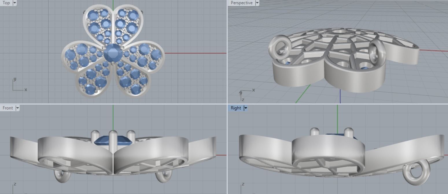 Clover Lucky pendant 3D print model_11