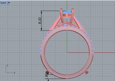 4-row diamond ring 3652 3D print model 3D print model_5