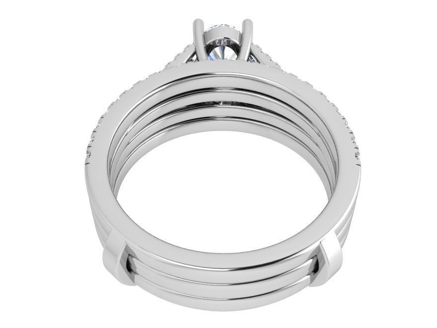 4-row diamond ring 3652 3D print model 3D print model_3