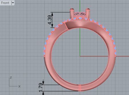 Blue and white diamond stone ring 3654 3D print model 3D print model_5